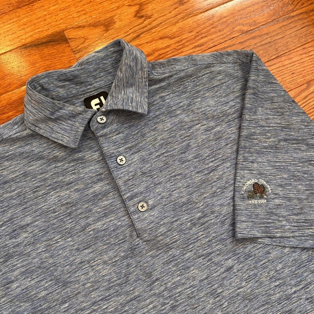 FootJoy Colonial Springs Golf Club Performance Polo Shirt Mens Medium Blue